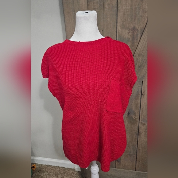 KIRUNDO Short Cap Sleeve 100% Cotton Sweater Vest Top. Size S NWT - Picture 6 of 10